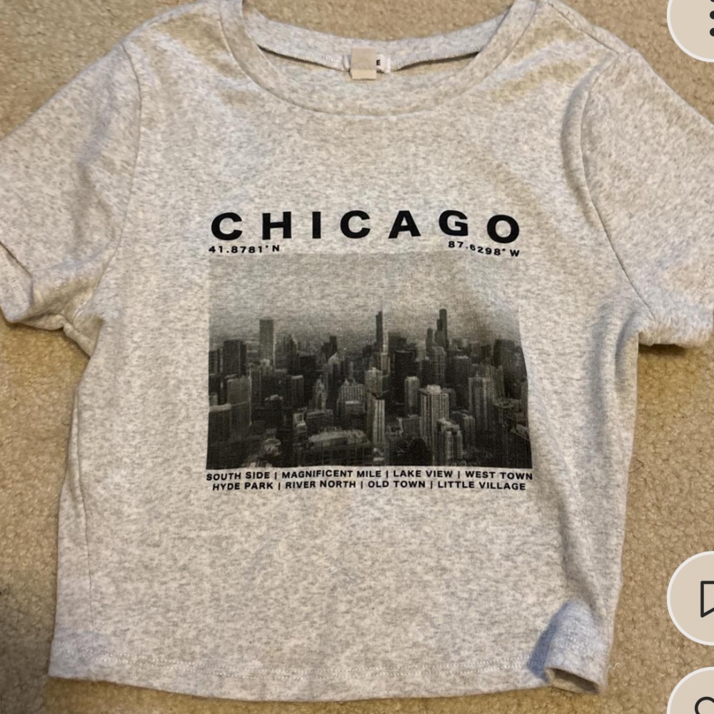 garage cropped tee chicago size xs